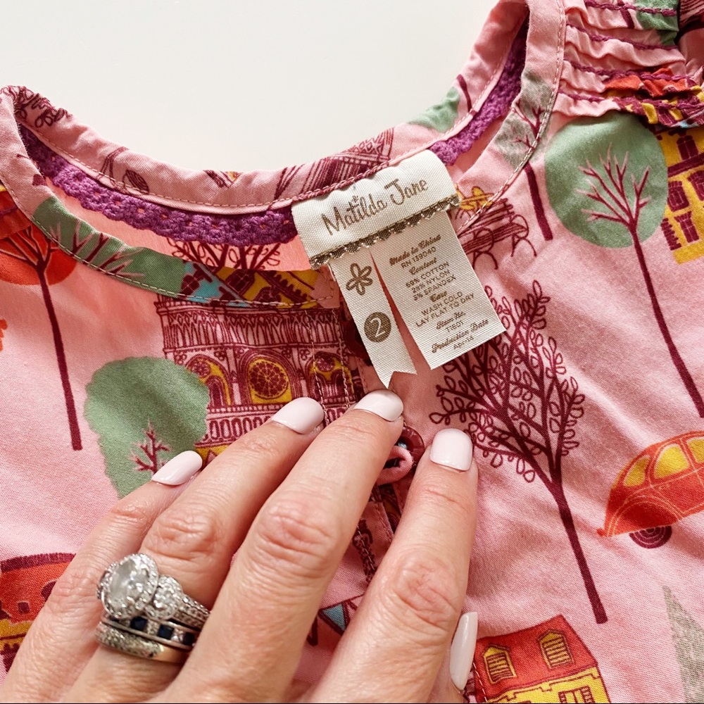 Matilda Jane Parisian Print Pink Top 2 - Picture 2 of 5